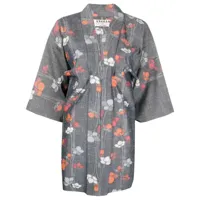 a.n.g.e.l.o. vintage cult veste d'inspiration kimono à fleurs (années 1990) - gris