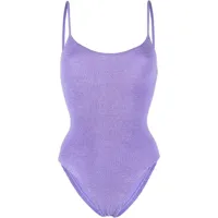 hunza g maillot de bain pamela à effet froissé - violet