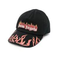 palm angels casquette flames à logo imprimé - noir