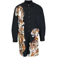 camilla chemise longue à imprimé tigre - noir