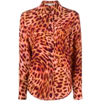 stella mccartney chemise en soie à imprimé léopard - rose