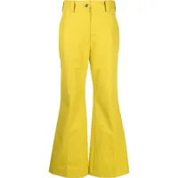 patou pantalon évasé à logo brodé - jaune