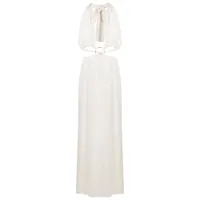 olympiah robe longue à découpes - blanc