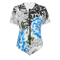 mary katrantzou maillot de bain à fleurs - bleu