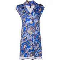lygia & nanny robe-chemise jamile à imprimé abstrait - bleu