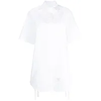 thom browne robe-chemise courte en popeline - blanc