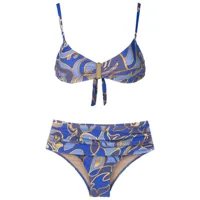 lygia & nanny bikini à imprimé graphique - bleu