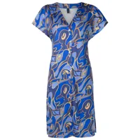 lygia & nanny robe portefeuille à imprimé graphique - bleu