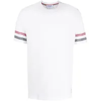 thom browne t-shirt rayé à design tricolore - blanc