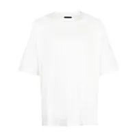 giorgio armani t-shirt en coton à logo en relief - blanc