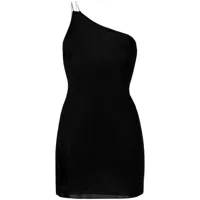 gauge81 robe courte à design à une épaule - noir