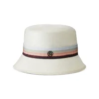 maison michel chapeau cloche mini new kendall en paille - blanc