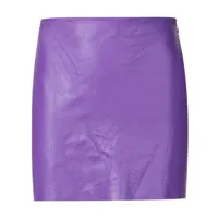 andrea bogosian minijupe cintrée en cuir - violet