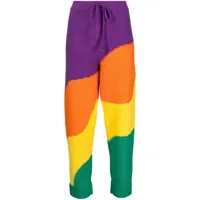 mira mikati pantalon wavey en maille intarsia à rayures - multicolore