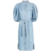 stella mccartney robe mi-longue à boutonnière - bleu