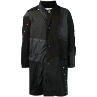 by walid manteau boutonné à design patchwork - noir