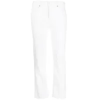 paige jean slim court à taille mi-haute - blanc