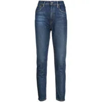 polo ralph lauren jean skinny à taille haute - bleu