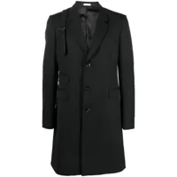 alexander mcqueen manteau en laine à simple boutonnage - noir