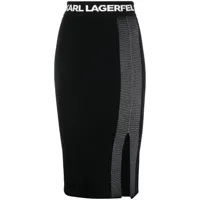 karl lagerfeld jupe cintrée à détails métallisés - noir