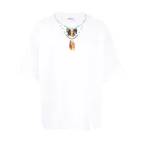 marcelo burlon county of milan t-shirt à imprimé collier - blanc