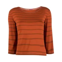 hermès pre-owned t-shirt à rayures (années 2000) - marron