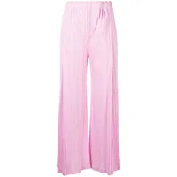 pleats please issey miyake pantalon court september à effet plissé - rose