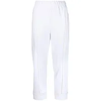stella mccartney pantalon de jogging zippé à taille élastiquée - blanc