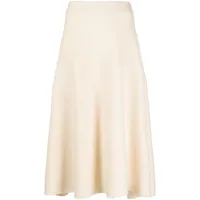 jil sander jupe trapèze en laine à design plissé - blanc