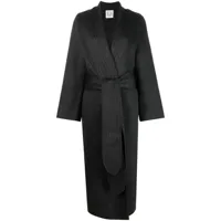 toteme manteau en laine robe à taille ceinturée - gris
