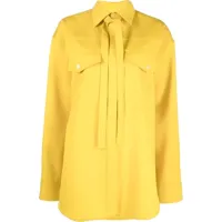 jil sander blouse à col lavallière - jaune