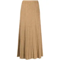 tory burch jupe mi-longue à design plissé - tons neutres