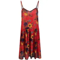 jean paul gaultier pre-owned robe courte évasée à fleurs (1989) - rouge