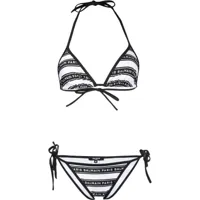 balmain bikini à bandes logo - noir