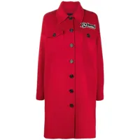 john richmond manteau à logo brodé - rouge