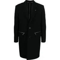 john richmond manteau en laine à simple boutonnage - noir