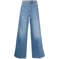 stella mccartney jean ample à bande logo - bleu