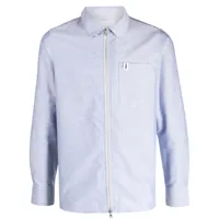 mackintosh chemise zippée à patch logo - bleu