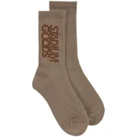 stadium goods® chaussettes à logo brodé - marron