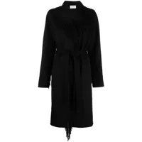 p.a.r.o.s.h. manteau en laine à détails de franges - noir