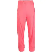 stella mccartney pantalon de jogging zippé à taille élastiquée - rose