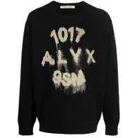 1017 alyx 9sm pull à logo en maille intarsia - noir