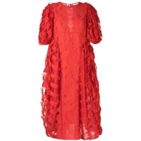 cecilie bahnsen robe mi-longue finnegan texturée - rouge