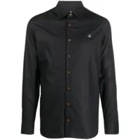 vivienne westwood chemise en coton biologique à logo brodé - noir