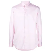 giorgio armani chemise en coton à manches longues - rose