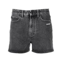 off-white short en jean à rayures diag - gris