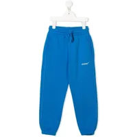 off-white kids pantalon de jogging à logo imprimé - bleu