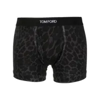 tom ford boxer à imprimé léopard - noir