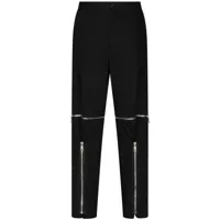 dolce & gabbana pantalon droit à détails de zips - noir