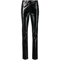 courrèges pantalon slim en cuir artificiel - noir